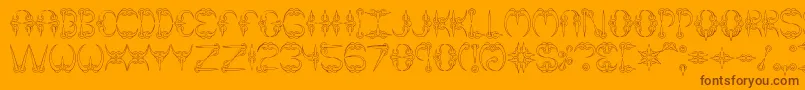 claw1 Font – Brown Fonts on Orange Background
