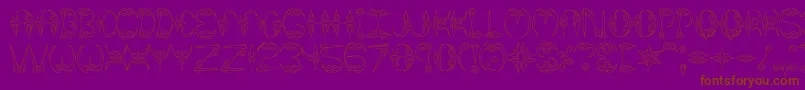 claw1-Schriftart – Braune Schriften auf violettem Hintergrund