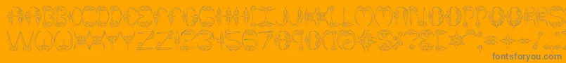 claw1 Font – Gray Fonts on Orange Background