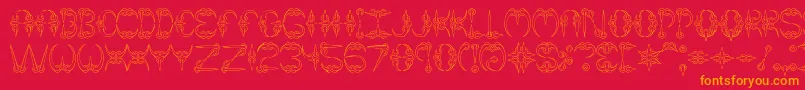 claw1 Font – Orange Fonts on Red Background