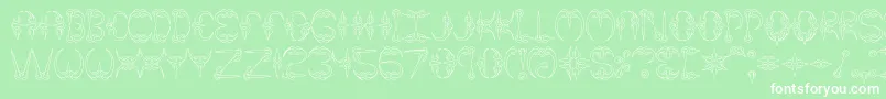 フォントclaw1 – 緑の背景に白い文字