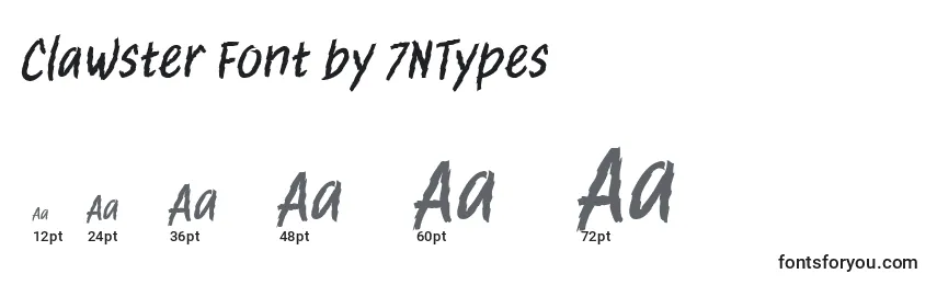 Rozmiary czcionki Clawster Font by 7NTypes