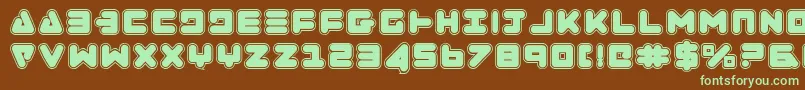 ZealotCollege-fontti – vihreät fontit ruskealla taustalla