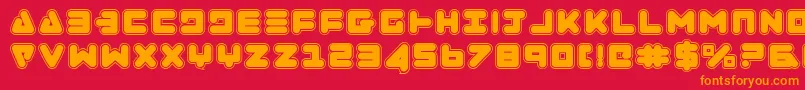 ZealotCollege Font – Orange Fonts on Red Background