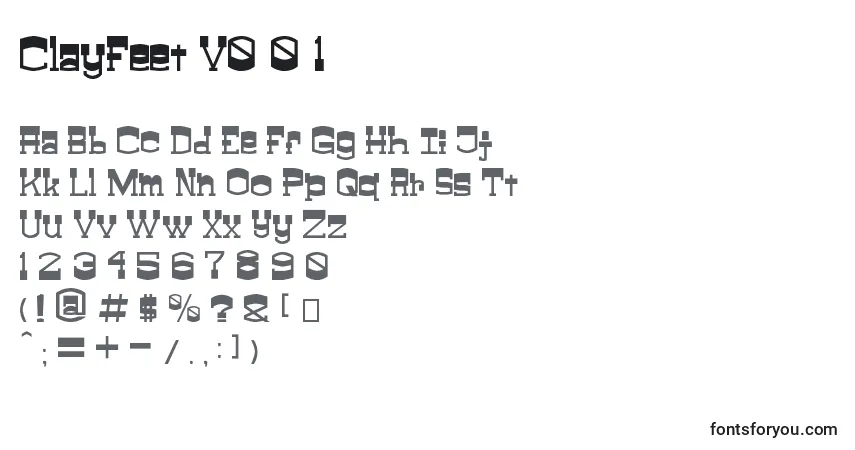 Czcionka ClayFeet V0 0 1 – alfabet, cyfry, specjalne znaki