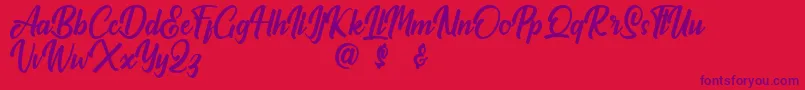Claymale Peronal Use Only-Schriftart – Violette Schriften auf rotem Hintergrund