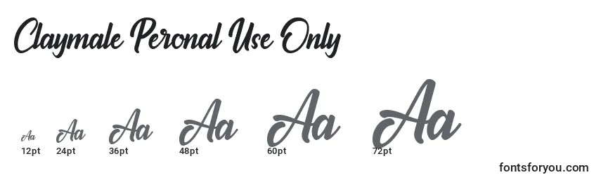 Claymale Peronal Use Only Font Sizes