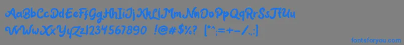 Claytonia DEMO-Schriftart – Blaue Schriften auf grauem Hintergrund