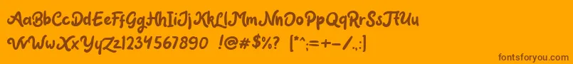 Шрифт Claytonia DEMO – коричневые шрифты на оранжевом фоне
