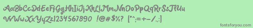 フォントClaytonia DEMO – 緑の背景に灰色の文字