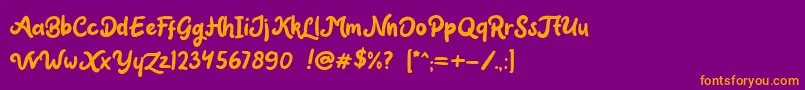 Claytonia DEMO-Schriftart – Orangefarbene Schriften auf violettem Hintergrund