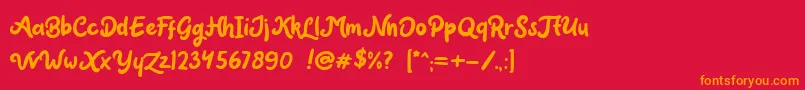 フォントClaytonia DEMO – 赤い背景にオレンジの文字