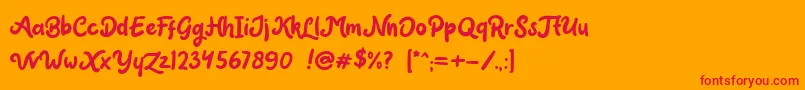 Claytonia DEMO Font – Red Fonts on Orange Background
