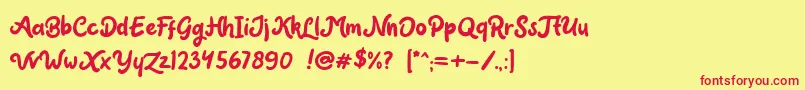 Claytonia DEMO Font – Red Fonts on Yellow Background