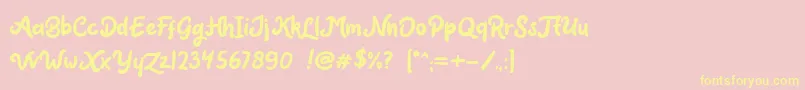 Claytonia DEMO-Schriftart – Gelbe Schriften auf rosa Hintergrund