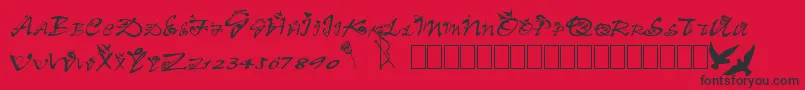 Clb Valentine-Schriftart – Schwarze Schriften auf rotem Hintergrund