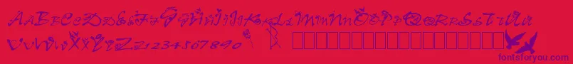 Clb Valentine-Schriftart – Violette Schriften auf rotem Hintergrund