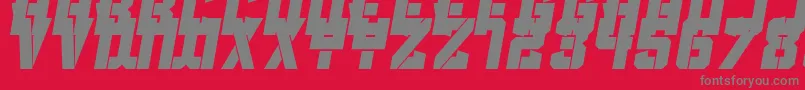 Clean Sports Stencil Font – Gray Fonts on Red Background