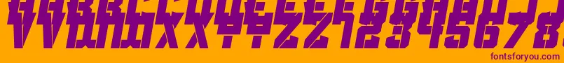 Clean Sports Stencil Font – Purple Fonts on Orange Background