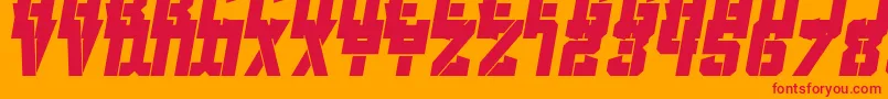 Clean Sports Stencil Font – Red Fonts on Orange Background