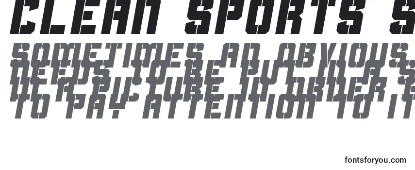 Überblick über die Schriftart Clean Sports Stencil