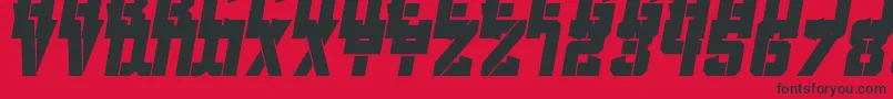 Шрифт Clean Sports Stencil – чёрные шрифты на красном фоне