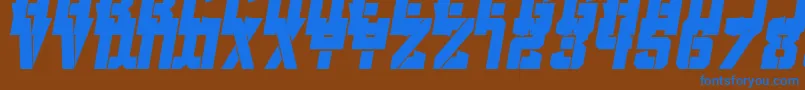Saiba mais sobre a fonte Clean Sports Stencil Fonte Clean Sports Stencil – fontes azuis em um fundo marrom