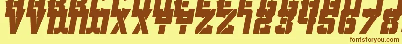 Clean Sports Stencil-fontti – ruskeat fontit keltaisella taustalla