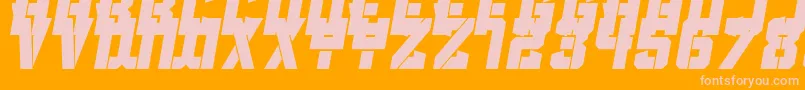 Clean Sports Stencil-Schriftart – Rosa Schriften auf orangefarbenem Hintergrund