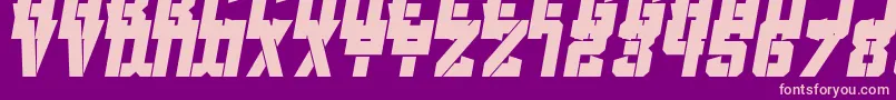 フォントClean Sports Stencil – 紫の背景にピンクのフォント