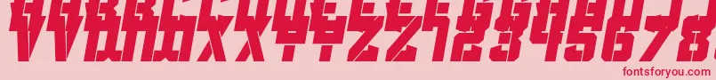 Clean Sports Stencil Font – Red Fonts on Pink Background