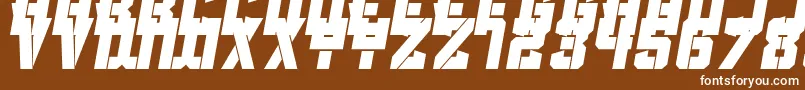 Clean Sports Stencil-fontti – valkoiset fontit ruskealla taustalla