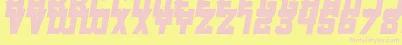 Clean Sports Font – Pink Fonts on Yellow Background