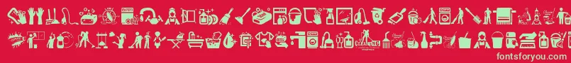 Cleaning Font – Green Fonts on Red Background