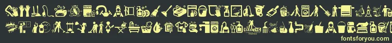 Cleaning Font – Yellow Fonts on Black Background