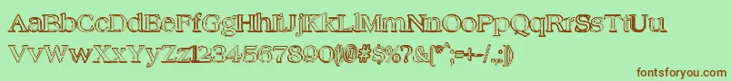 HungoverOutline Font – Brown Fonts on Green Background