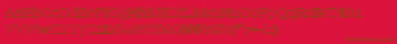 HungoverOutline Font – Brown Fonts on Red Background