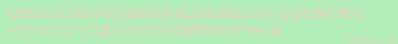 HungoverOutline Font – Pink Fonts on Green Background