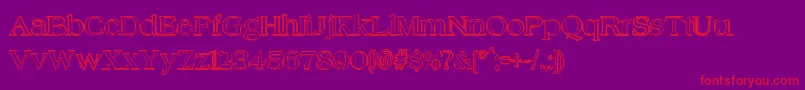 HungoverOutline Font – Red Fonts on Purple Background