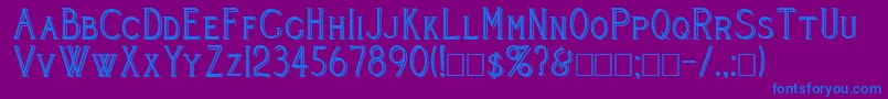 Шрифт Cleavers Juvenia Blocked – синие шрифты на фиолетовом фоне