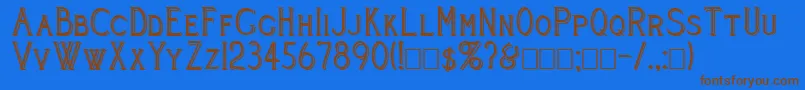 Cleavers Juvenia Blocked Font – Brown Fonts on Blue Background