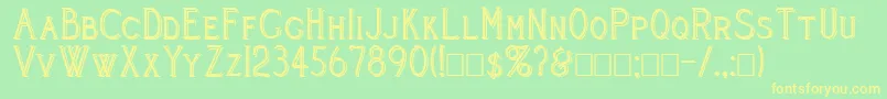 Cleavers Juvenia Blocked Font – Yellow Fonts on Green Background