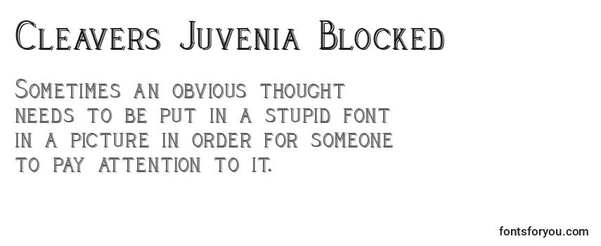 Przegląd czcionki Cleavers Juvenia Blocked (123591)