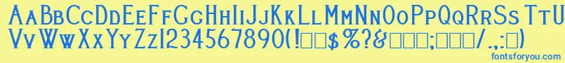 Cleavers Juvenia Heavy Font – Blue Fonts on Yellow Background
