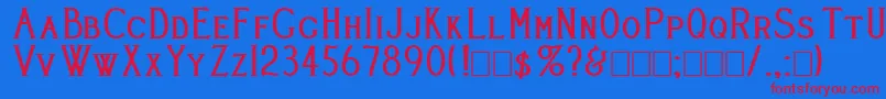 Cleavers Juvenia Heavy Font – Red Fonts on Blue Background
