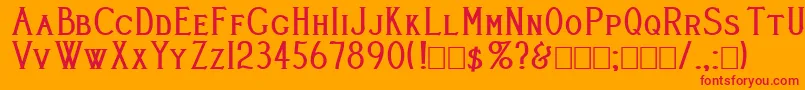 Cleavers Juvenia Heavy Font – Red Fonts on Orange Background