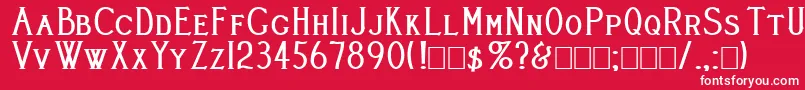 フォントCleavers Juvenia Heavy – 赤い背景に白い文字