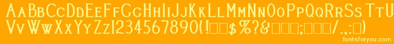 フォントCleavers Juvenia Heavy – オレンジの背景に黄色の文字