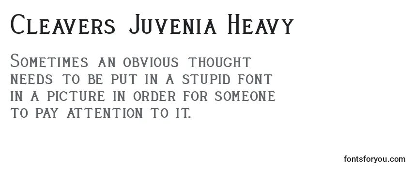 Überblick über die Schriftart Cleavers Juvenia Heavy (123592)