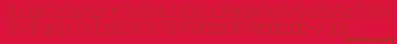 Cleavers Juvenia Raised Font – Brown Fonts on Red Background